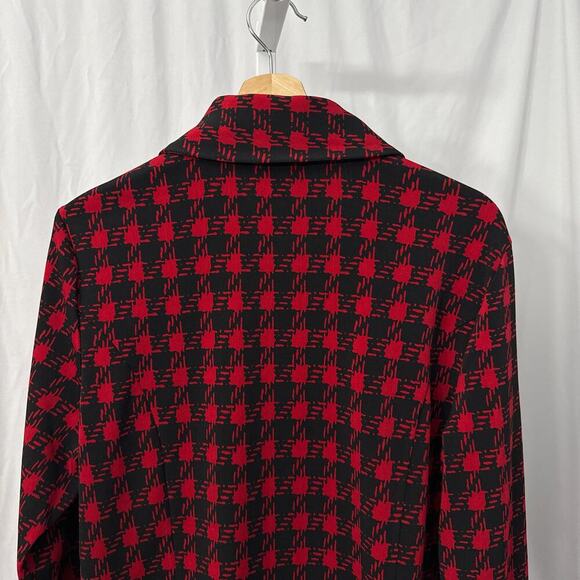 Susan Graver Printed Asymmetrical Peplum Jacket Large - Picture 10 of 11